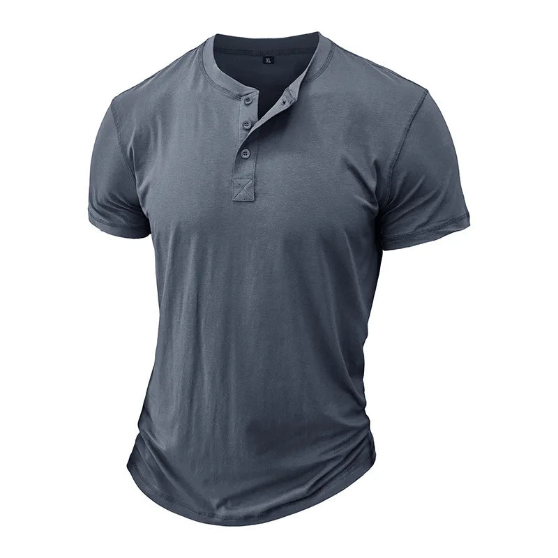 Men's Cotton Slim Fit T-Shirt - Breathable Crew Neck Short Sleeve Fitness Top