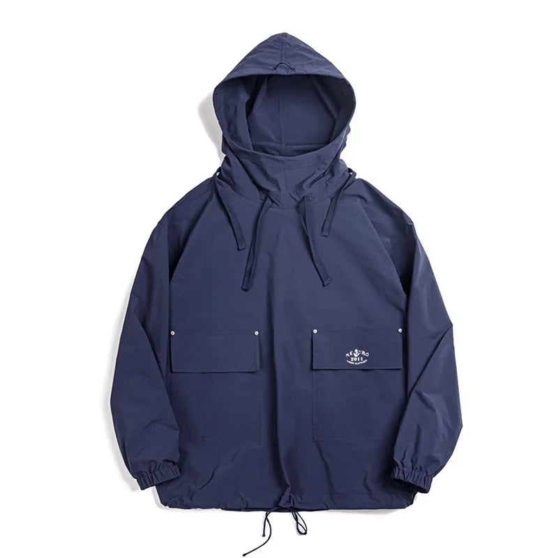 Men's Vintage Smock Hoodie - Windproof Pullover