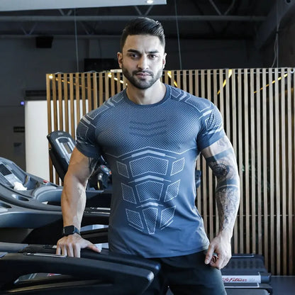 Men's Compression Quick-Dry Sport T-Shirt - Gym Bodybuilding Fitness Tee