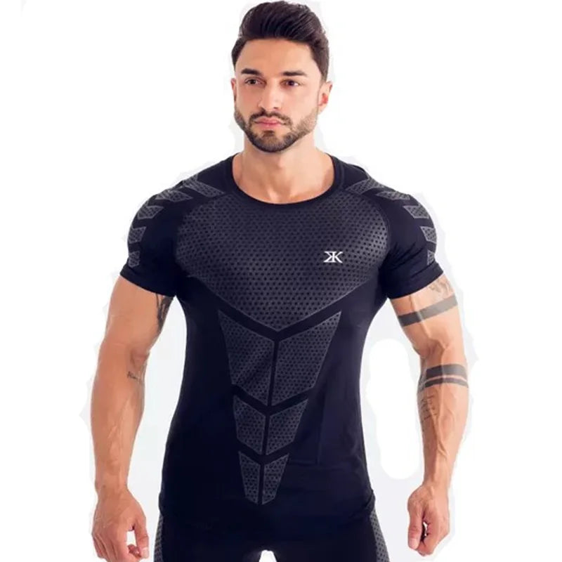 Men's Compression Quick-Dry Sport T-Shirt - Gym Bodybuilding Fitness Tee