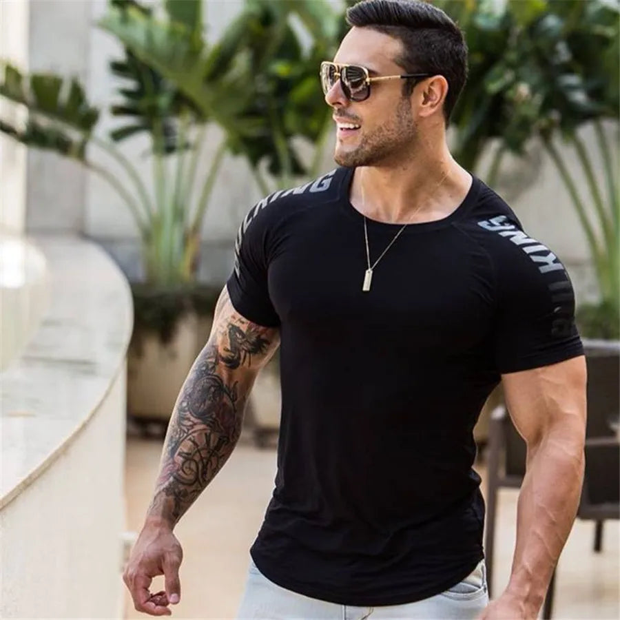 Men's Compression Quick-Dry Sport T-Shirt - Gym Bodybuilding Fitness Tee