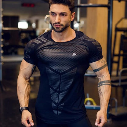 Men's Compression Quick-Dry Sport T-Shirt - Gym Bodybuilding Fitness Tee