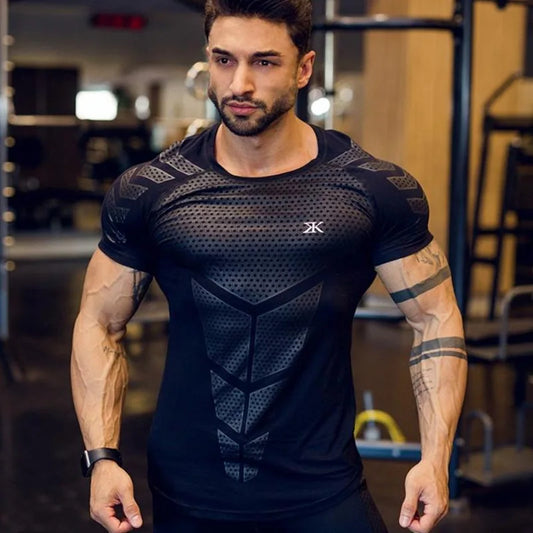 Men's Compression Quick-Dry Sport T-Shirt - Gym Bodybuilding Fitness Tee