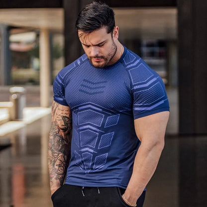 Men's Compression Quick-Dry Sport T-Shirt - Gym Bodybuilding Fitness Tee