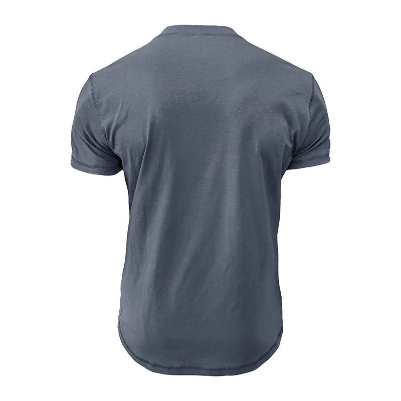 Men's Cotton Crew Neck T-Shirt - Slim Fit Short Sleeve Fitness Shirt