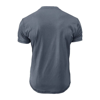 Men's Cotton Crew Neck T-Shirt - Slim Fit Short Sleeve Fitness Shirt