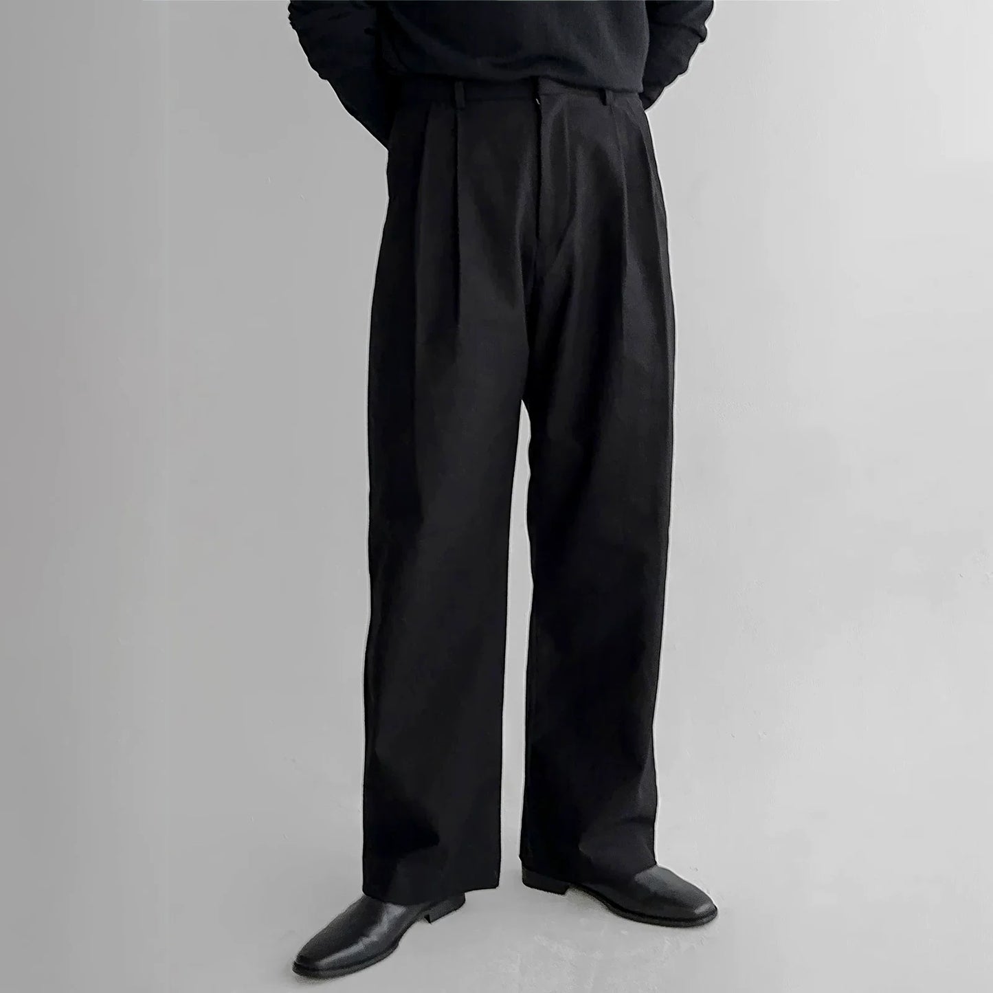 Men's Casual Workwear Pants - Loose Straight Leg Iron-Free Trousers