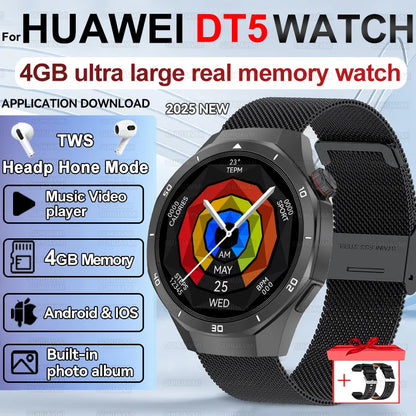 Men's Smart Watch 2025 - AMOLED Screen 4GB GPS Sports Fitness Tracker IP68
