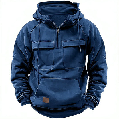 Men's Multi-Pocket Hoodie - Workwear Long Sleeve