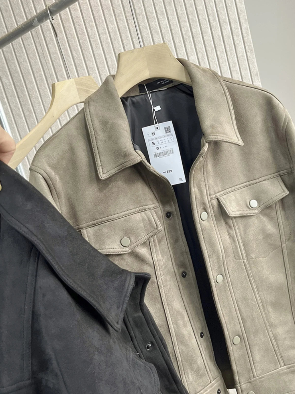 Men's Retro Suede Jacket - Casual Windproof Stand Collar Coat