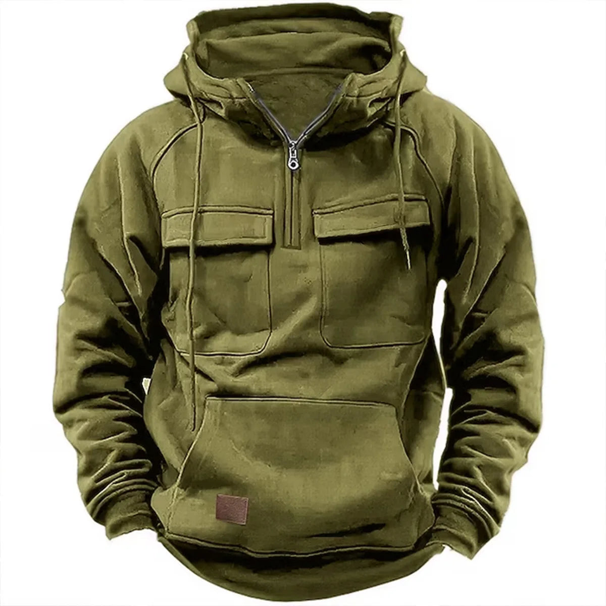 Men's Multi-Pocket Hoodie - Workwear Long Sleeve