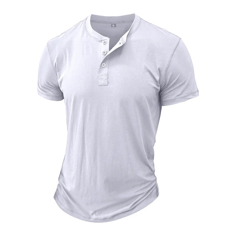 Men's Cotton Slim Fit T-Shirt - Breathable Crew Neck Short Sleeve Fitness Top