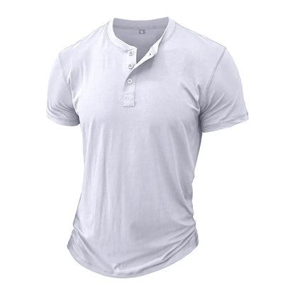 Men's Cotton Slim Fit T-Shirt - Breathable Crew Neck Short Sleeve Fitness Top