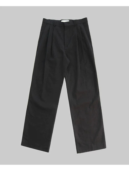 Men's Casual Workwear Pants - Loose Straight Leg Iron-Free Trousers