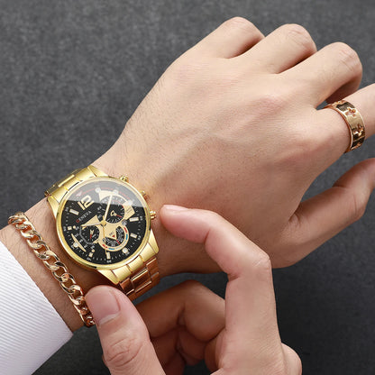 Sleek men's watch ensemble