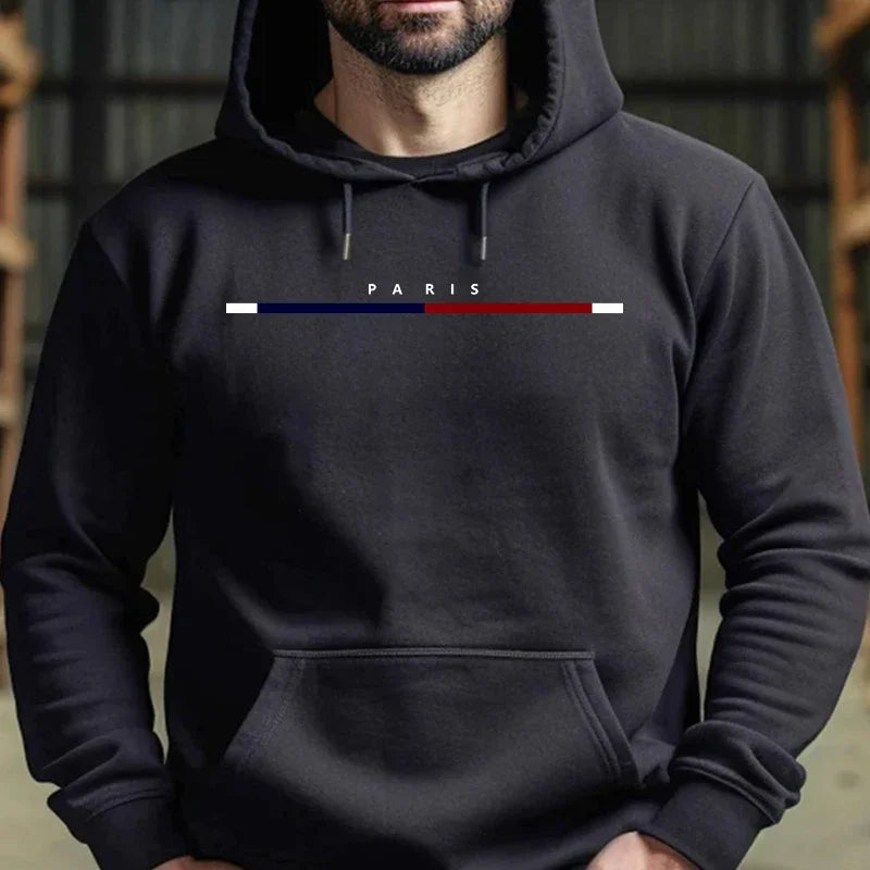 Men's Urban Casual Hoodie - Streetwear Long Sleeve Pullover Gym Sweatshirt
