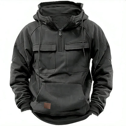 Men's Multi-Pocket Hoodie - Workwear Long Sleeve