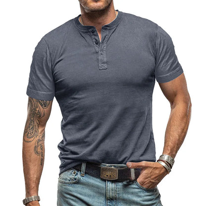 Men's Cotton Slim Fit T-Shirt - Breathable Crew Neck Short Sleeve Fitness Top