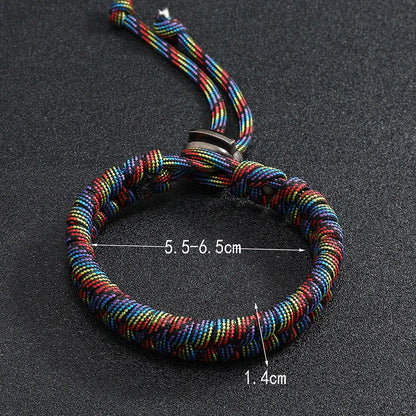Men's Handwoven Paracord Survival Bracelet - Adjustable Punk Jewelry