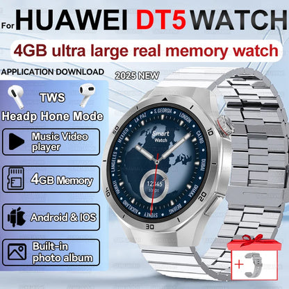 Men's Smart Watch 2025 - AMOLED Screen 4GB GPS Sports Fitness Tracker IP68