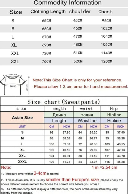 Men's Casual Sports Outfit Set - T-Shirt and Pants Trendy Sleepwear