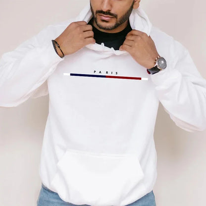 Men's Urban Casual Hoodie - Streetwear Long Sleeve Pullover Gym Sweatshirt