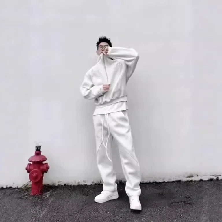 Men's Hooded Sports Two-Piece Set - Coat & Trousers