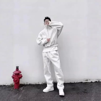 Men's Hooded Sports Two-Piece Set - Coat & Trousers