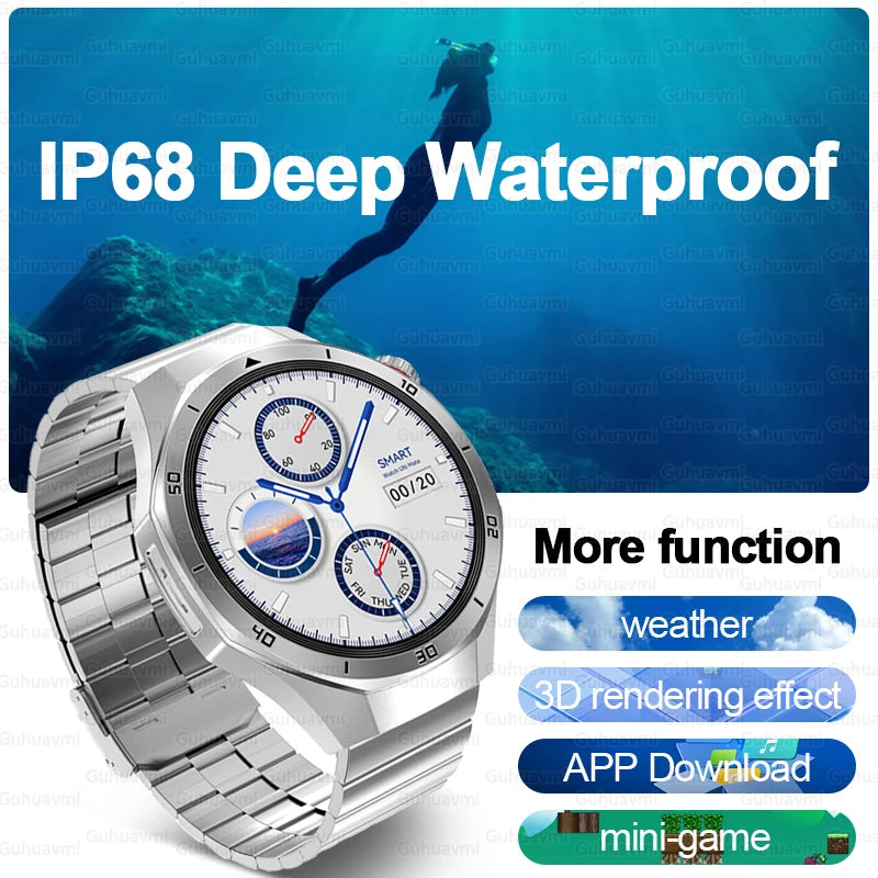 Men's Smart Watch 2025 - AMOLED Screen 4GB GPS Sports Fitness Tracker IP68