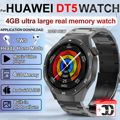 Men's Smart Watch 2025 - AMOLED Screen 4GB GPS Sports Fitness Tracker IP68