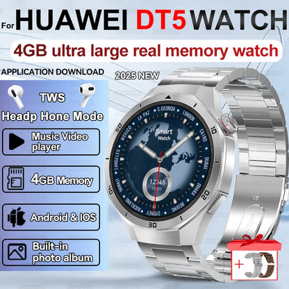 Men's Smart Watch 2025 - AMOLED Screen 4GB GPS Sports Fitness Tracker IP68