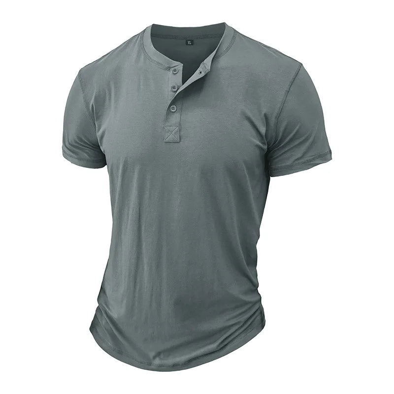 Men's Cotton Crew Neck T-Shirt - Slim Fit Short Sleeve Fitness Shirt