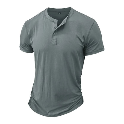 Men's Cotton Slim Fit T-Shirt - Breathable Crew Neck Short Sleeve Fitness Top