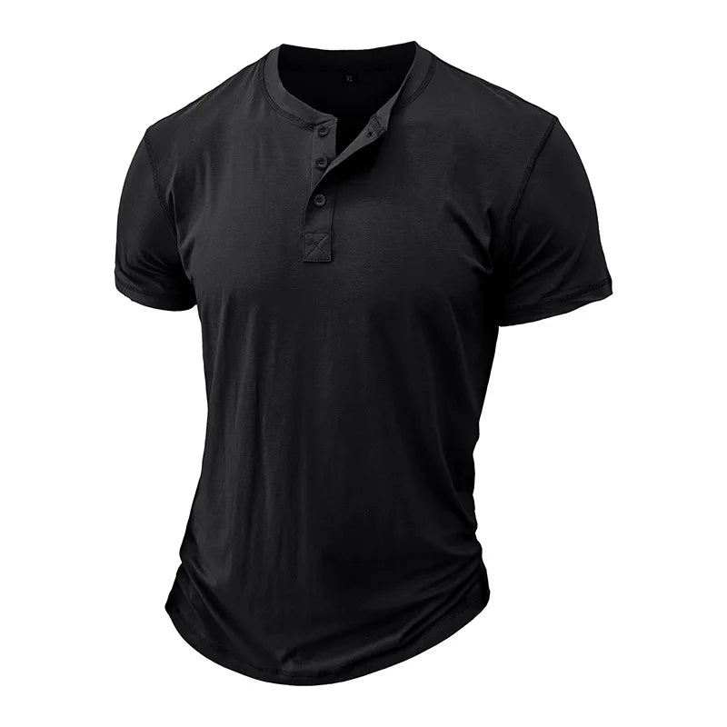 Men's Cotton Slim Fit T-Shirt - Breathable Crew Neck Short Sleeve Fitness Top