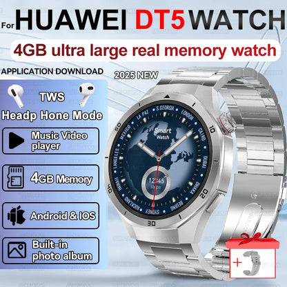 Men's Smart Watch 2025 - AMOLED Screen 4GB GPS Sports Fitness Tracker IP68