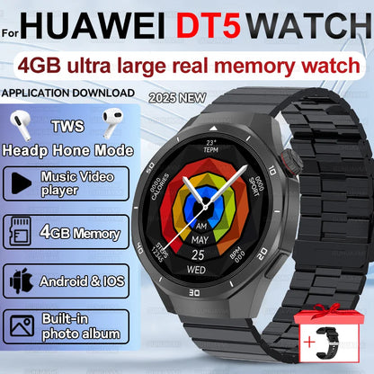 Men's Smart Watch 2025 - AMOLED Screen 4GB GPS Sports Fitness Tracker IP68
