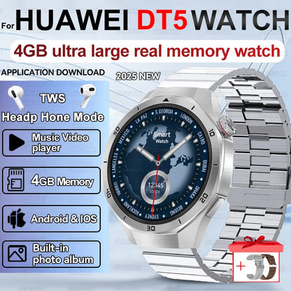 Men's Smart Watch 2025 - AMOLED Screen 4GB GPS Sports Fitness Tracker IP68