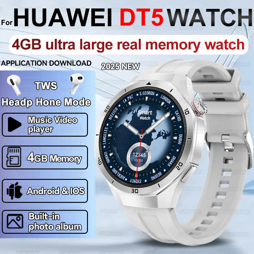 Men's Smart Watch 2025 - AMOLED Screen 4GB GPS Sports Fitness Tracker IP68